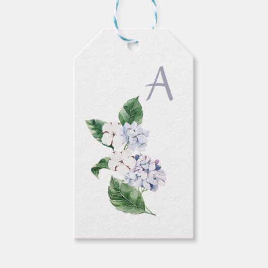 春HYRDANGEAと文字のカスタマイズ ギフトタグ (正面)