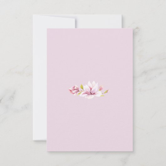 春Magnoliasフローラ結婚の返信カード 出欠カード (裏面)