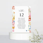 春MultiColorFloralテーブル番号座席表 招待状