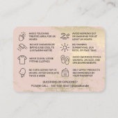 春Waxing After Care Instructions名刺 名刺 (裏面)