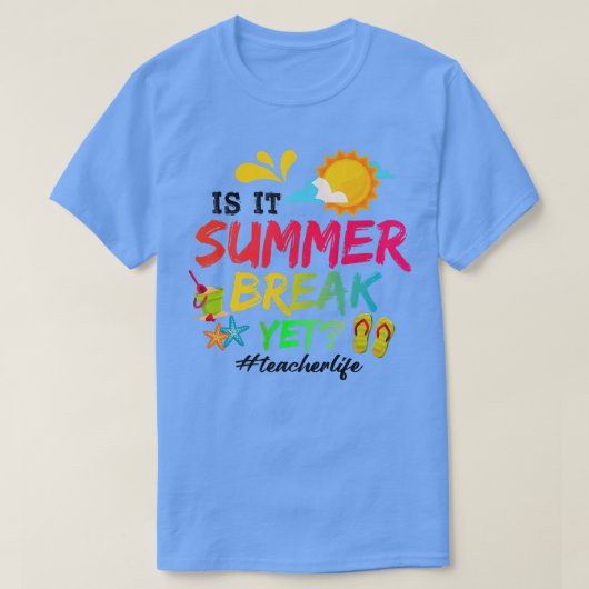 昨おもしろい日は夏休みなのに先生生活か Tシャツ (デザイン正面)