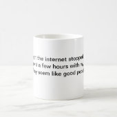 昨夜のコーヒーマグはインターネットで働いていストップる コーヒーマグカップ (中央)