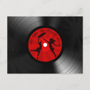 昨夜のDJマイ救ライフレコード黒 ポストカード