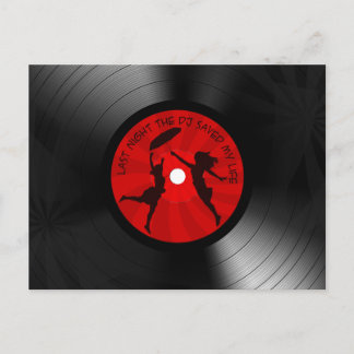 昨夜のDJマイ救ライフレコード黒 ポストカード