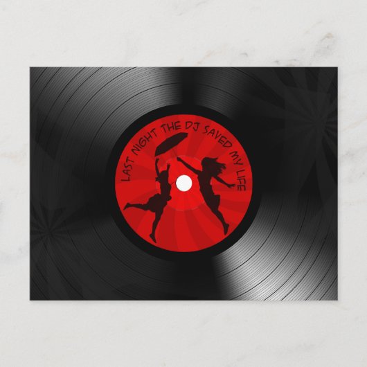 昨夜のDJマイ救ライフレコード黒 ポストカード (正面)