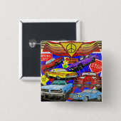 昨日のヴィンテージ筋肉車 缶バッジ (正面&裏面)