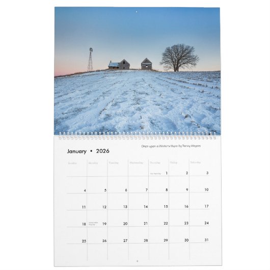 昨日の写真、明日の予定カレンダー カレンダー (1月 2026)