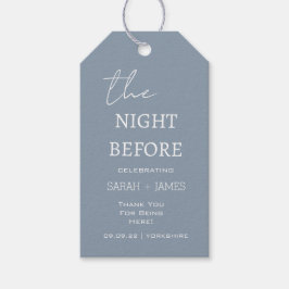 昨日の夜のダスティー結婚ブルー ギフトタグ