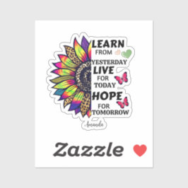 昨日の学引用文からレインボーひまわり名 シール