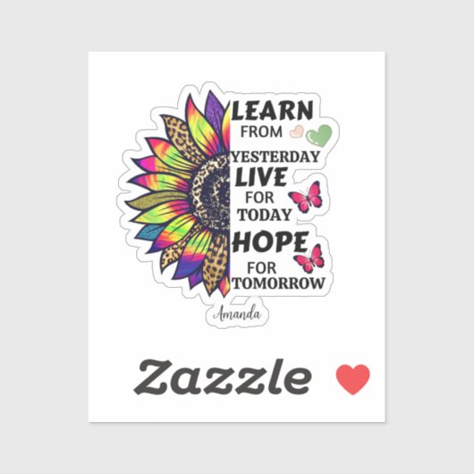 昨日の学引用文からレインボーひまわり名 シール (シート)