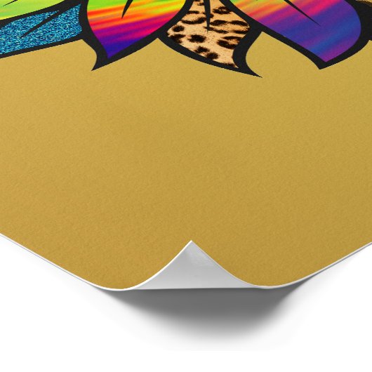 昨日の学引用文からレインボーひまわり金ゴールド ポスター (角)