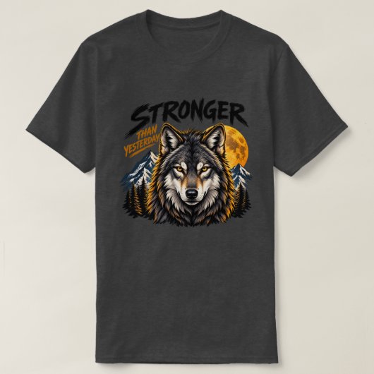 昨日よりも強く オオカミ Tシャツ (デザイン正面)