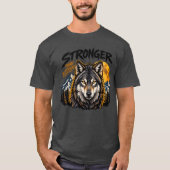 昨日よりも強く オオカミ Tシャツ (正面)