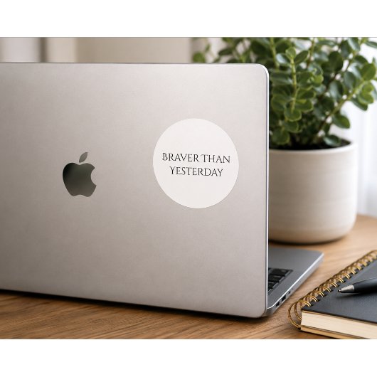 昨日より勇敢 メンタルヘルスケアステッカー ラウンドシール
