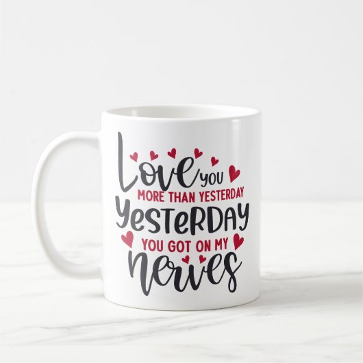 昨日より愛しておもしろいる コーヒーマグカップ (左)