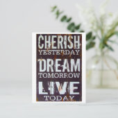 昨日を大切に、明日を夢見て、今日を生きよう ポストカード (スタンド正面)