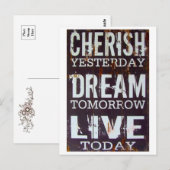 昨日を大切に、明日を夢見て、今日を生きよう ポストカード (正面/裏面)