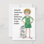 昨日を大切に、明日を夢見て、次のように生きる熱狂する (正面)