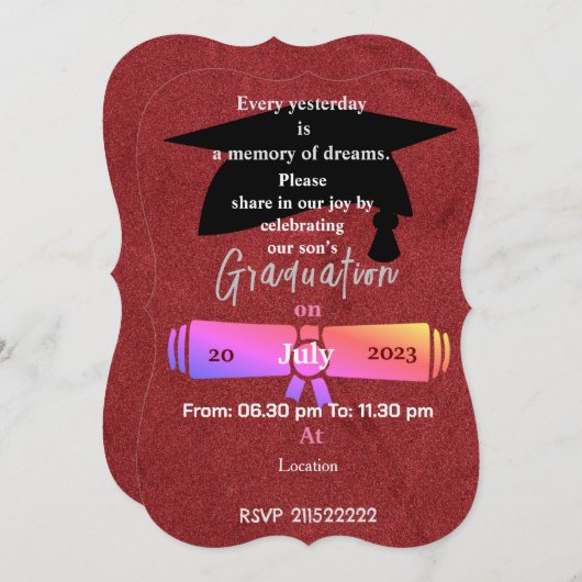 昨日を祝う 招待状 (正面/裏面)