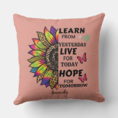 昨日モダン学の引用文ひまわり名 クッション (裏面)