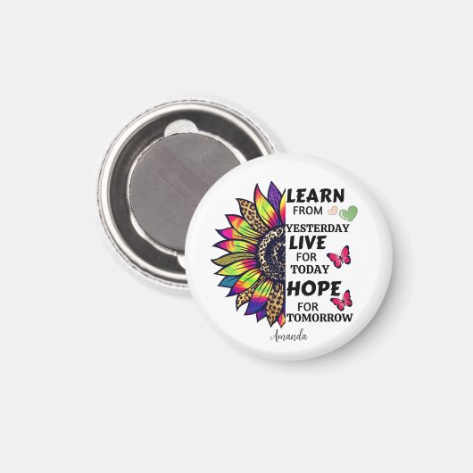 昨日モダン学の引用文ひまわり名 マグネット (正面/裏面)