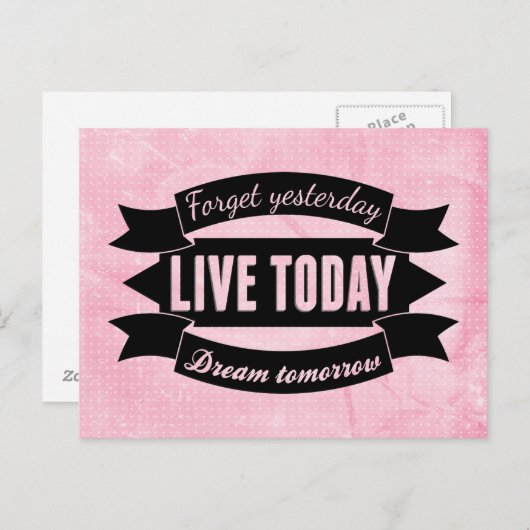 昨日忘れ、今日のライブ、明日の夢 ポストカード (正面/裏面)