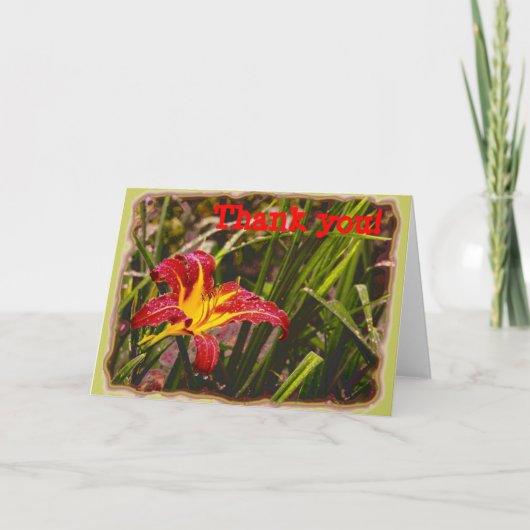 昨日、リリー、雨の後 サンキューカード (正面)