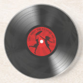 昨晩DJは私の生命レコードの黒を救いました コースター (正面)