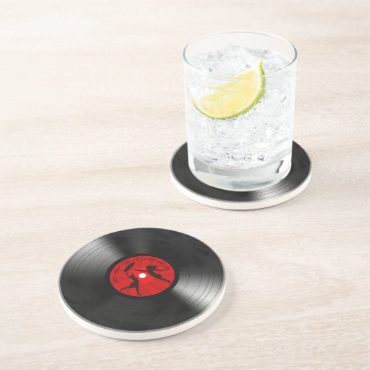 昨晩DJは私の生命レコードの黒を救いました コースター (側面)