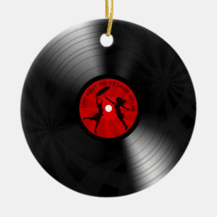 昨晩DJは私の生命レコードの黒を救いました セラミックオーナメント