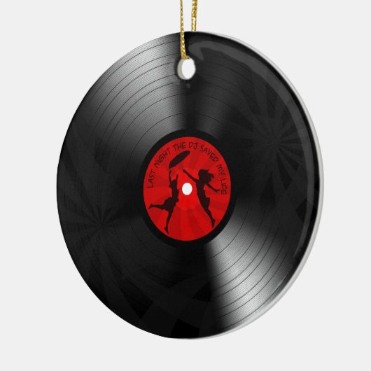 昨晩DJは私の生命レコードの黒を救いました セラミックオーナメント (左)