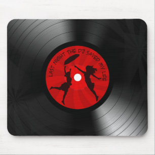 昨晩DJは私の生命レコードの黒を救いました マウスパッド