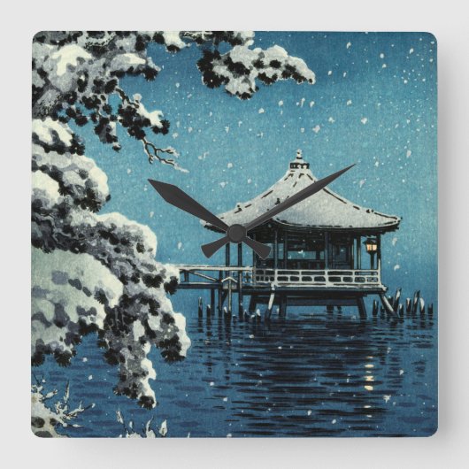 昭和の冬 – 土屋光一 スクエア壁時計 (正面)