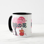 昭和の花 ブラック&ホワイト マグカップ (正面左)
