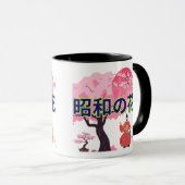 昭和の花 ブラック&ホワイト マグカップ (正面右)