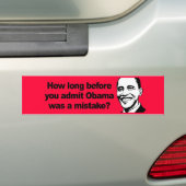 是認する前にオバマが間違い2どの位だったか バンパーステッカー (車上)