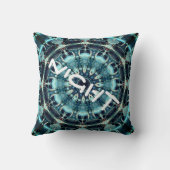 昼と夜のスティームパンクシルバーパンク – 茶色がかった青 クッション (裏面)