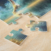 昼と夜のネオンの馬 ジグソーパズル (側面)