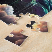 昼と夜のネオンホワイトタイガー ジグソーパズル (側面)