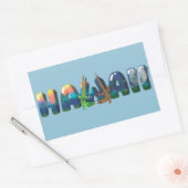 昼と夜のハワイゲッコス 長方形シール (封筒)