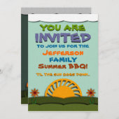 昼と夜の夏のBBQ/懇親会招待状 招待状 (正面/裏面)