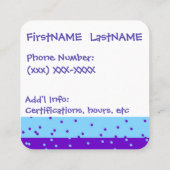 昼と夜の広場、2.5インチx 2.5インチ名刺 スクエア名刺 (裏面)