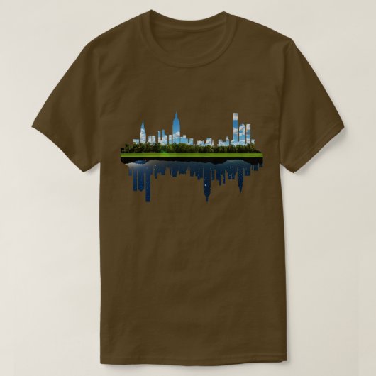 昼と夜の自然都市都市 Tシャツ (デザイン正面)