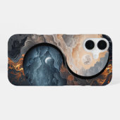昼と夜の陰陽 iPhone 16ケース (裏面横)
