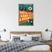 「昼と夜」猫と犬のミュージカル キャンバスプリント (インサイチュ (寝室))