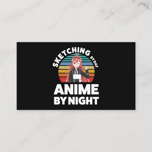 昼のスケッチ夜のアニメ 名刺 (正面)