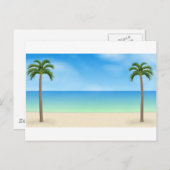 昼のビーチシーン： ポストカード (正面/裏面)