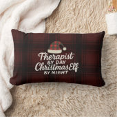 昼はセラピスト、夜はクリスマスエルフ オーダーメイド ランバークッション (ブランケット)
