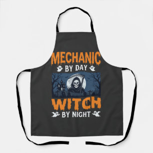 昼はメカニック、夜は魔女 ハロウィン エプロン