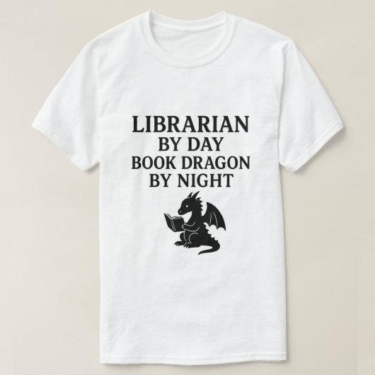 昼は図書館司書、夜は本のドラゴン。 Tシャツ (デザイン正面)